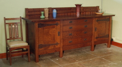 Shown with one of our replica inlaid dining chairs for scale.